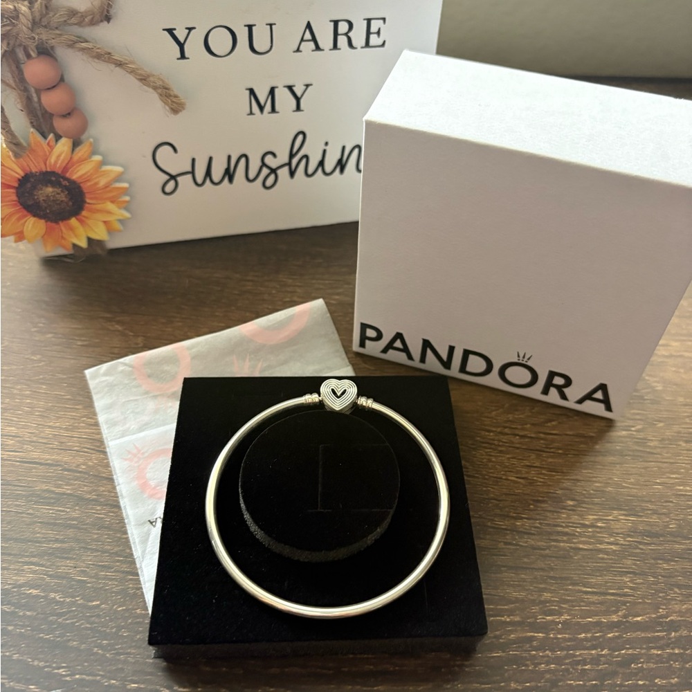 Pandora Silver Bracelet with Heart Charm